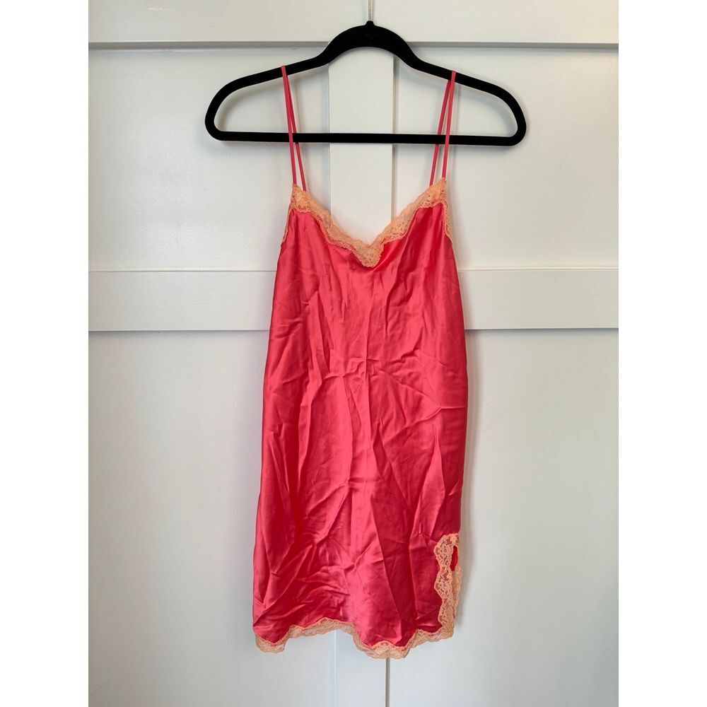 VICTORIA'S SECRET Satin and Lace Babydoll Slip Dress. Size Medium